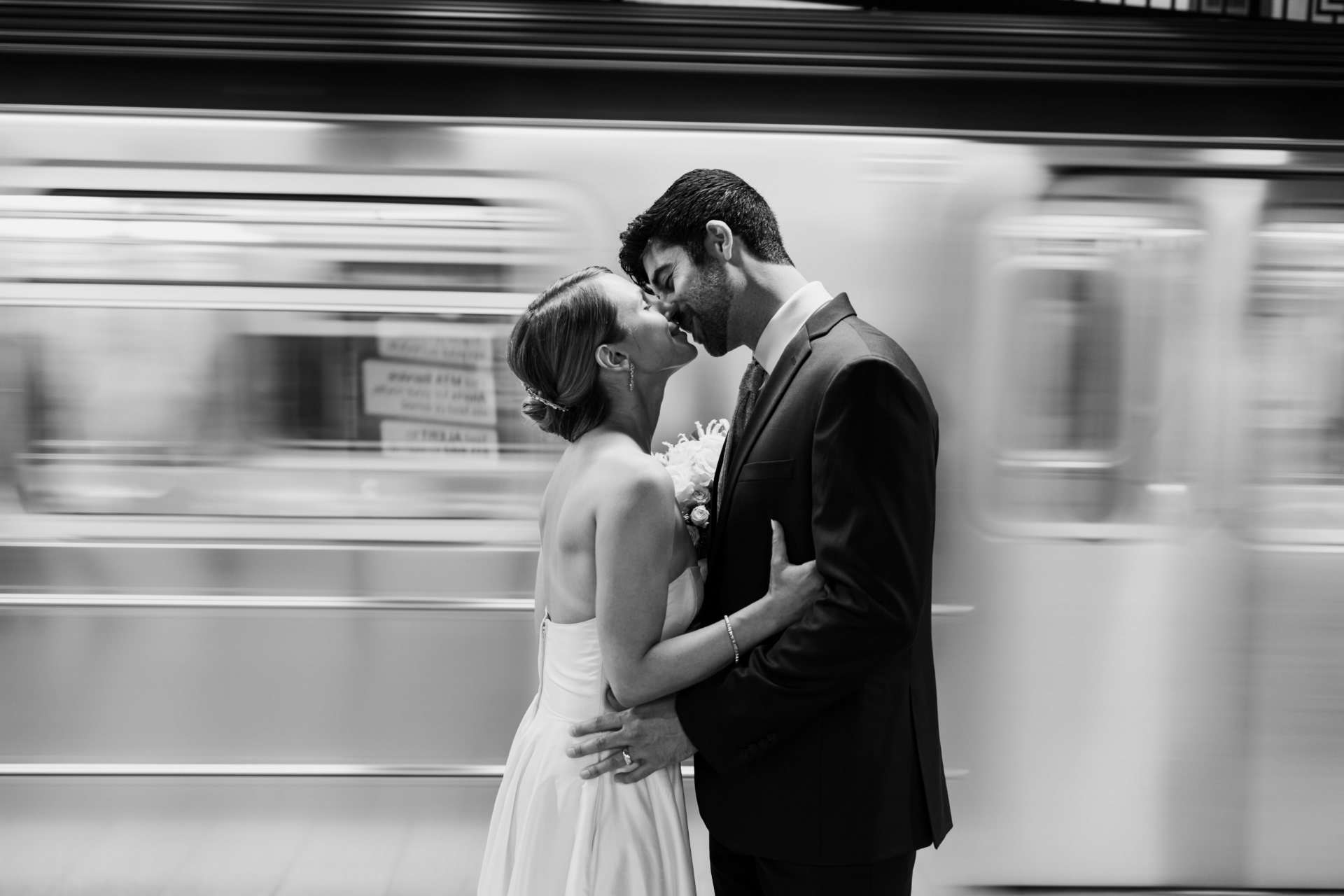 New york subway engagement photos
